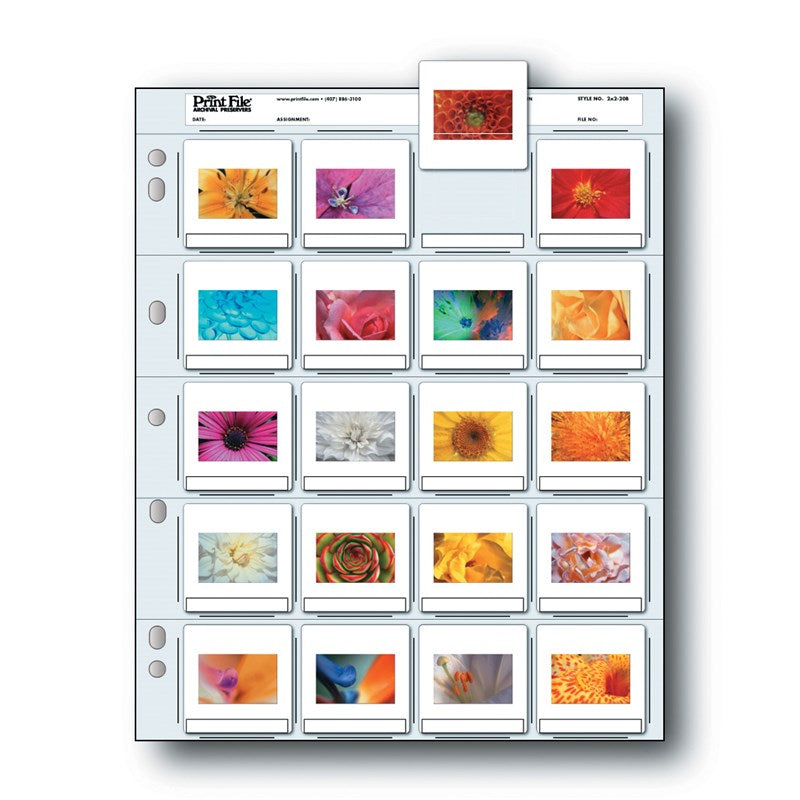 Print File - 20 Slides Negative Preservers with Info Panel (Pack of 25)