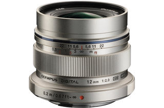 Olympus M.Zuiko Digital ED 12mm f/2.0 Lens - Silver (Micro Four Thirds Mount)