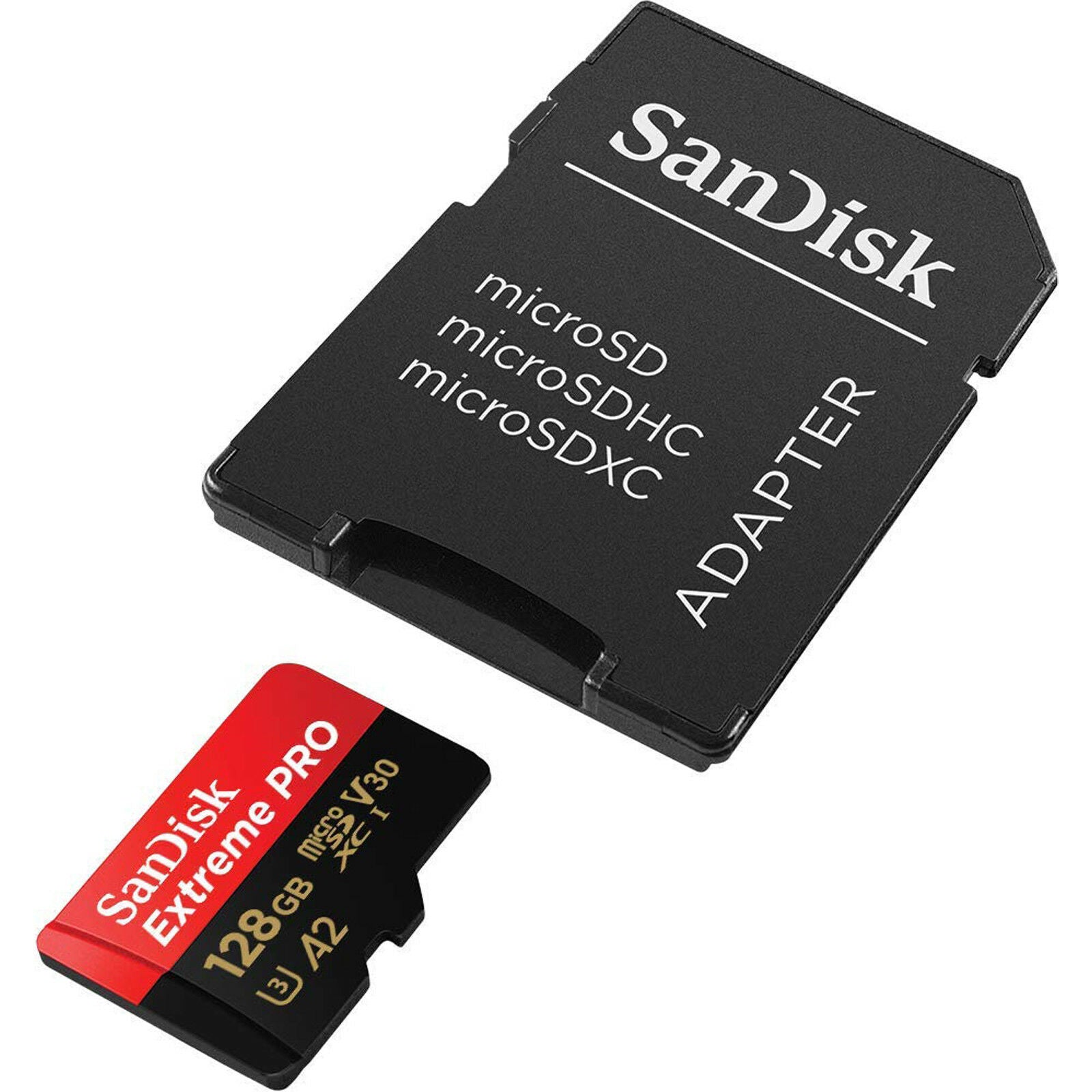 SanDisk Extreme Pro SDXC UHS-I U3 A2 V30 128GB + Adapter