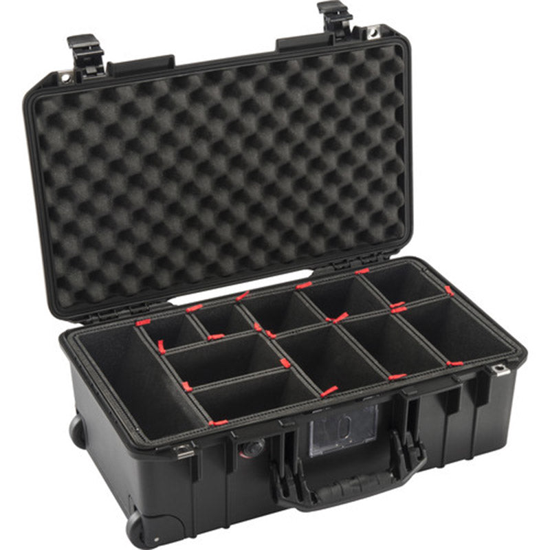 Pelican 1535AirTP Wheeled Carry-On Case (Black, TrekPak Divider System)
