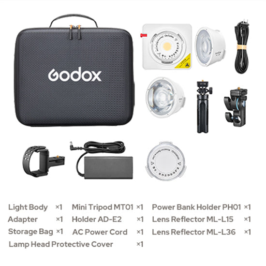 Godox ML100Bi Bi-Color Portable LED Light (Kit #1)