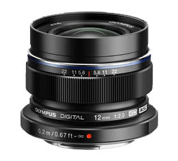 Olympus M.Zuiko Digital ED 12mm f/2.0 Lens - Black (Micro Four Thirds Mount)