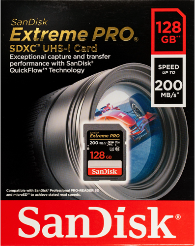 SanDisk 128GB Extreme PRO UHS-I SDXC 200mb/s Memory Card