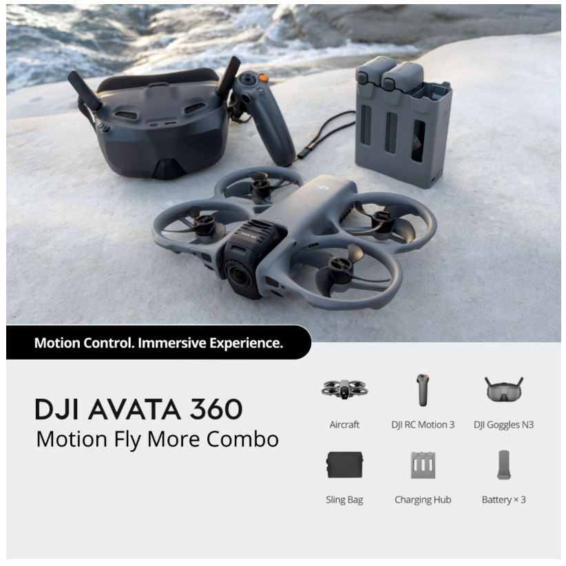 DJI Avata 360 FPV Drone w/ 3-Battery Fly More Combo (DJI Goggles N3)