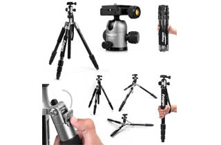 Fotopro C5i Aluminum Tripod/Monopod (Titanium)