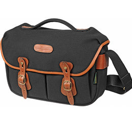 Billingham Hadley Pro (Black canvas, tan, nickel fittings)