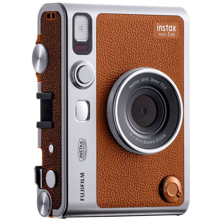 FUJIFILM instax mini Evo ブラウン FUJIFILM INSTAX MINI EVO Hybrid Instant Camera (Brown)