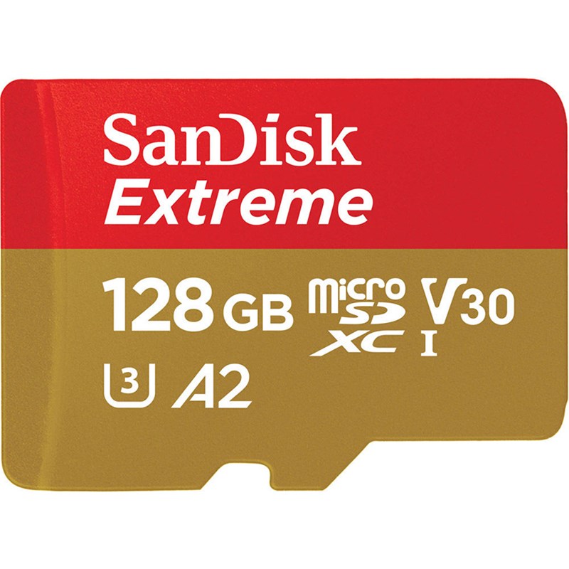 Sandisk Extreme 128GB Micro SDXC A2 UHS-1 U3 Class 10 V30 Card, 160MB/s, 1067x