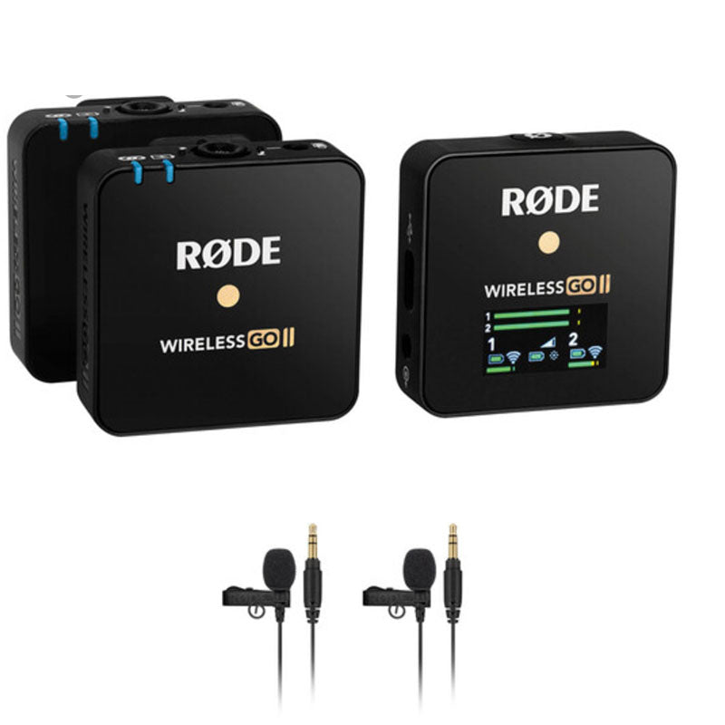 Rode Microphones - Wireless GO II 2-Person Compact Digital Wireless Omni Lavalier Microphone System/Recorder Kit (2.4 GHz, Black)